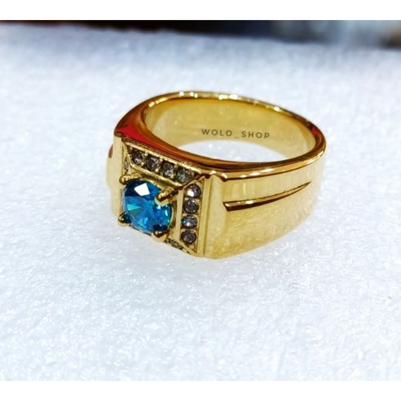 Cincin Pria Batu Daimond Kecil Ring Titanium