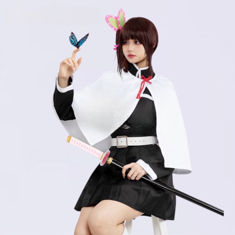 【Lolicos】Ready Kanao Tsuyuri Demon Slayer Cosplay Costume Anime Kostum Fullset Uniform Seifuku