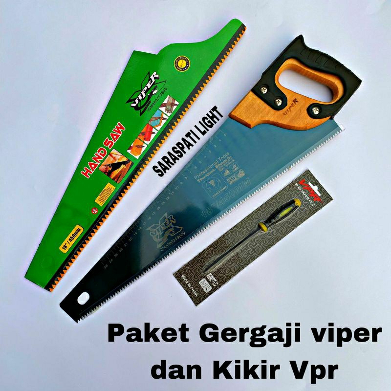 GERGAJI CAP VIPER DAN KIKIR VPR - Gergaji potong belah kayu bambu triplek siap pakai