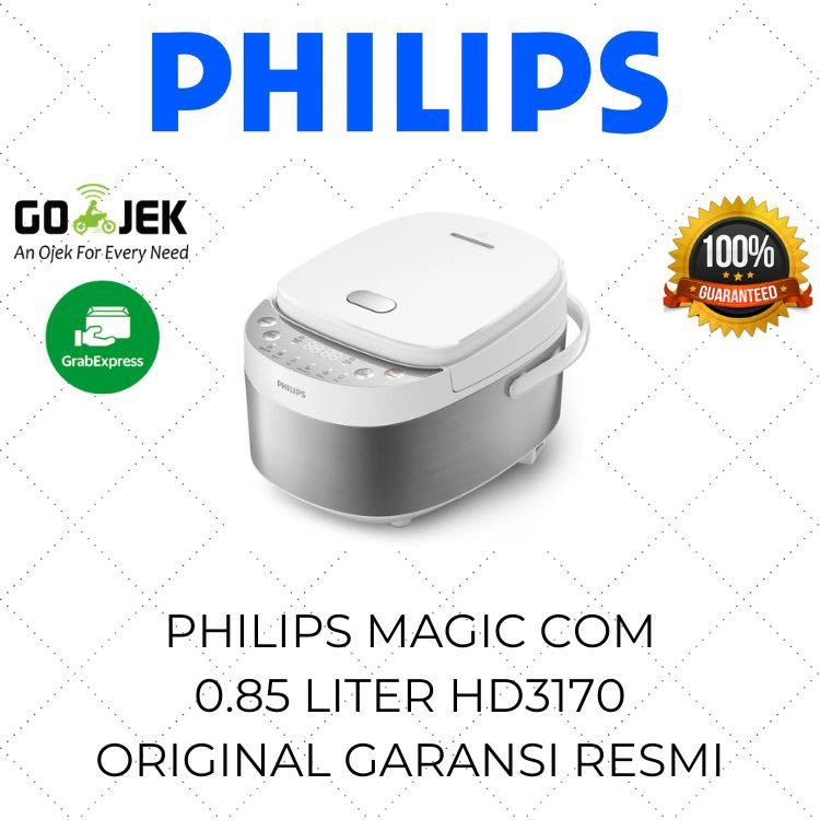 Philips Magic Com Digital Mini 0.85 Liter HD 3170 / Rice Cooker Kecil / Mejikom Stainless Steel / Me