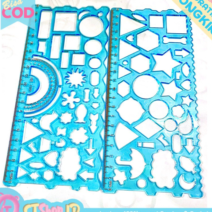 

Harga Murah CTShopID Penggaris Set Sablon Manjah Bentuk Komplit Cocok For Kids (1 Set Dapat 2 Penggaris)