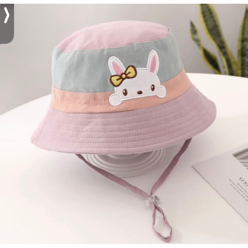 TOPI BUCKET ANAK PEREMPUAN RABBIT BEAR IMPORT TOPI BUNDAR BAYI PEREMPUAN