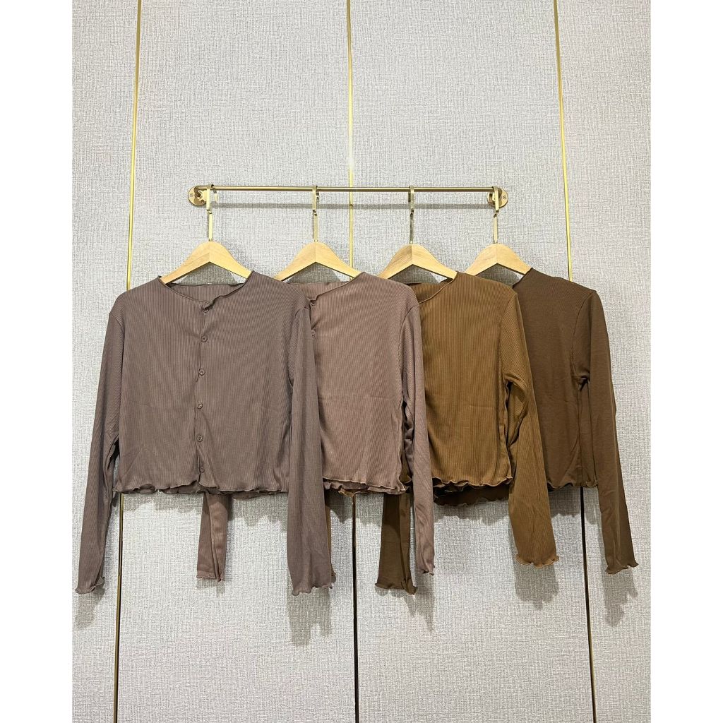 CARDIGAN CROP TOP NECI LENGAN PANJANG PAKET USAHA ISI 6 PCS