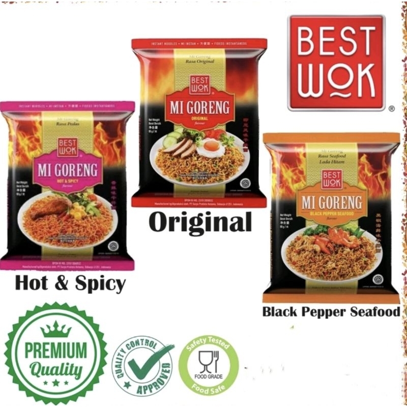 

Best Wok mie goreng Original / Hot & Spicy / Black Pepper Seafood [Halal] instan