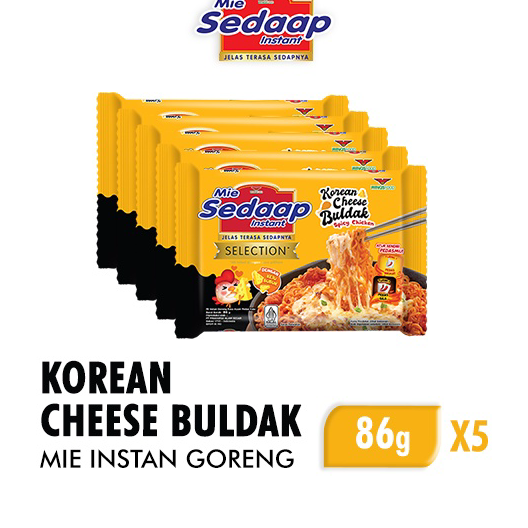

WRQB5538 ✓ Sedaap Mie Instan Goreng Korean Cheese Buldak Bag 86 gr x5
