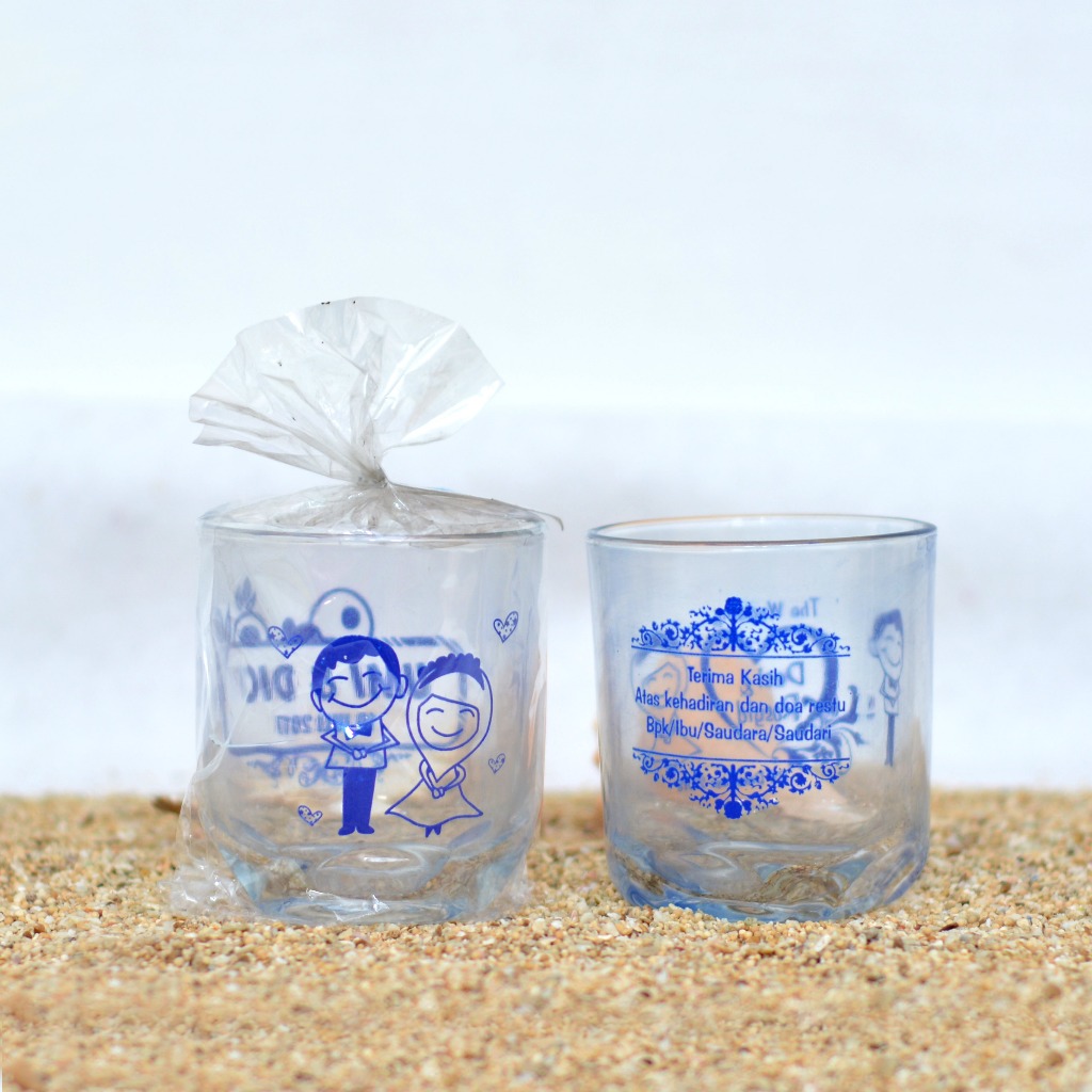 GELAS DFN BELIMBING | SOUVENIR NIKAH GELAS FREE CUSTOM SABLON NAMA | SOUVENIR NIKAH MURAH | SOUVENIR