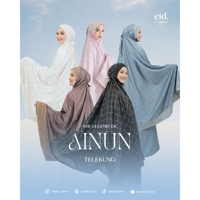 Ready Telekung Ainun printing Habibah |  by kazami mukena lebaran traveling jumbo prayer set sutra a