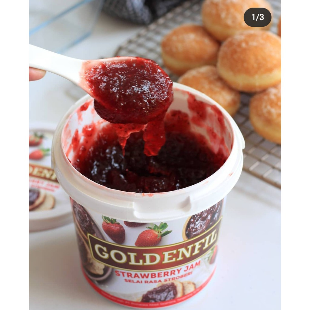 

Goldenfil Strawberry Jam 1kg - Selai Buah Strawberry 50