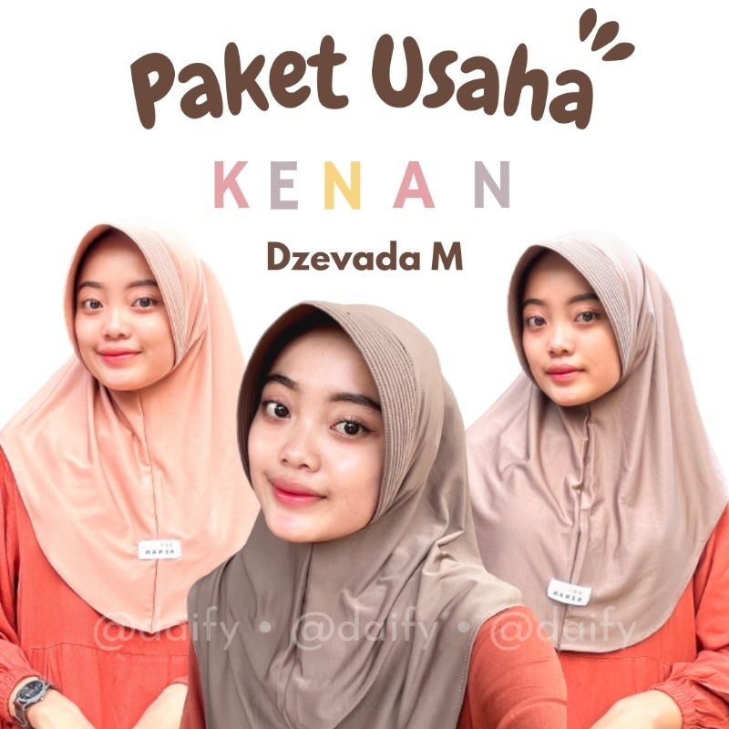 (ORI) BARU Paket Usaha 10pcs KENAN DZEVADA Tag Ori By KENAN Size M - Bergo Hijab Jilbab Jersey Insta