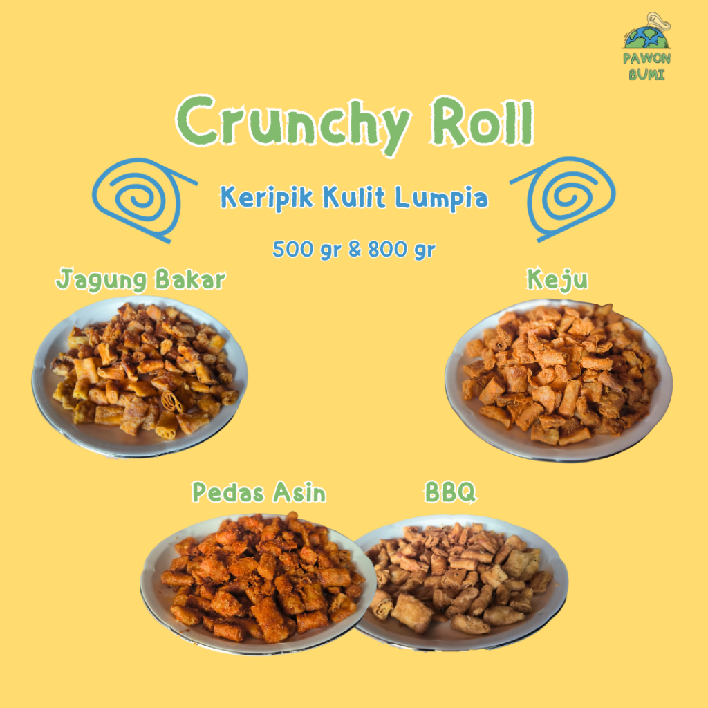 

Crunchy Roll (Keripik Kulit Lumpia) Aneka Rasa 250 gram & 400 gram