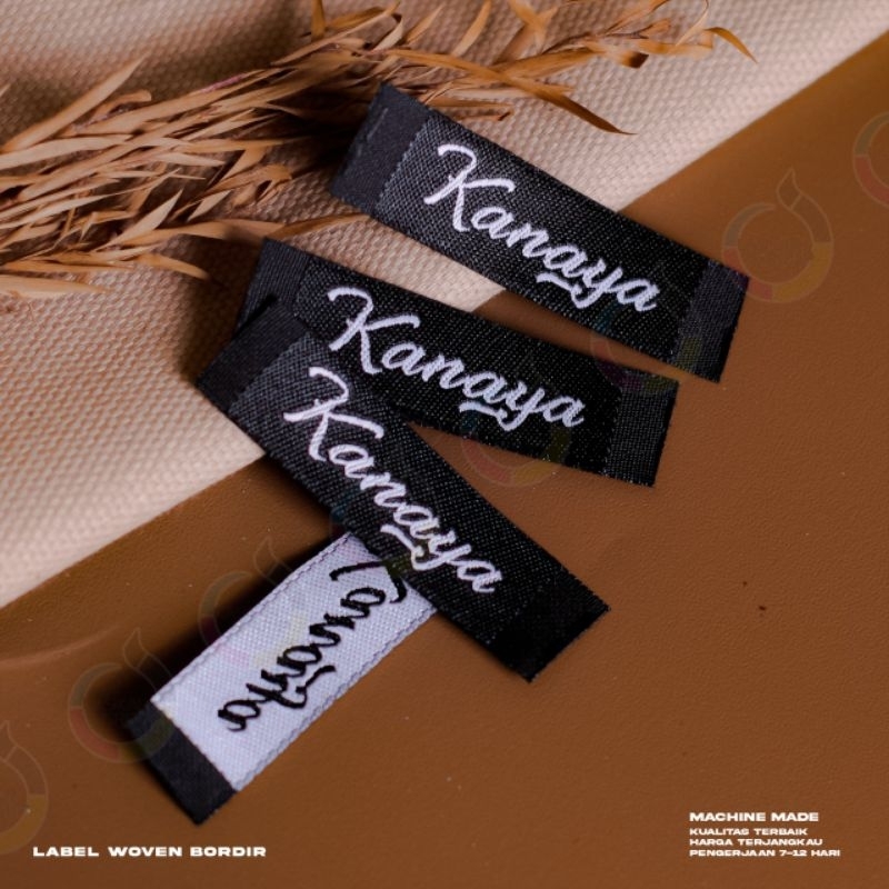 

label woven custom 1.5x4 cm/woven damask/woven bordir label bordir label costum
