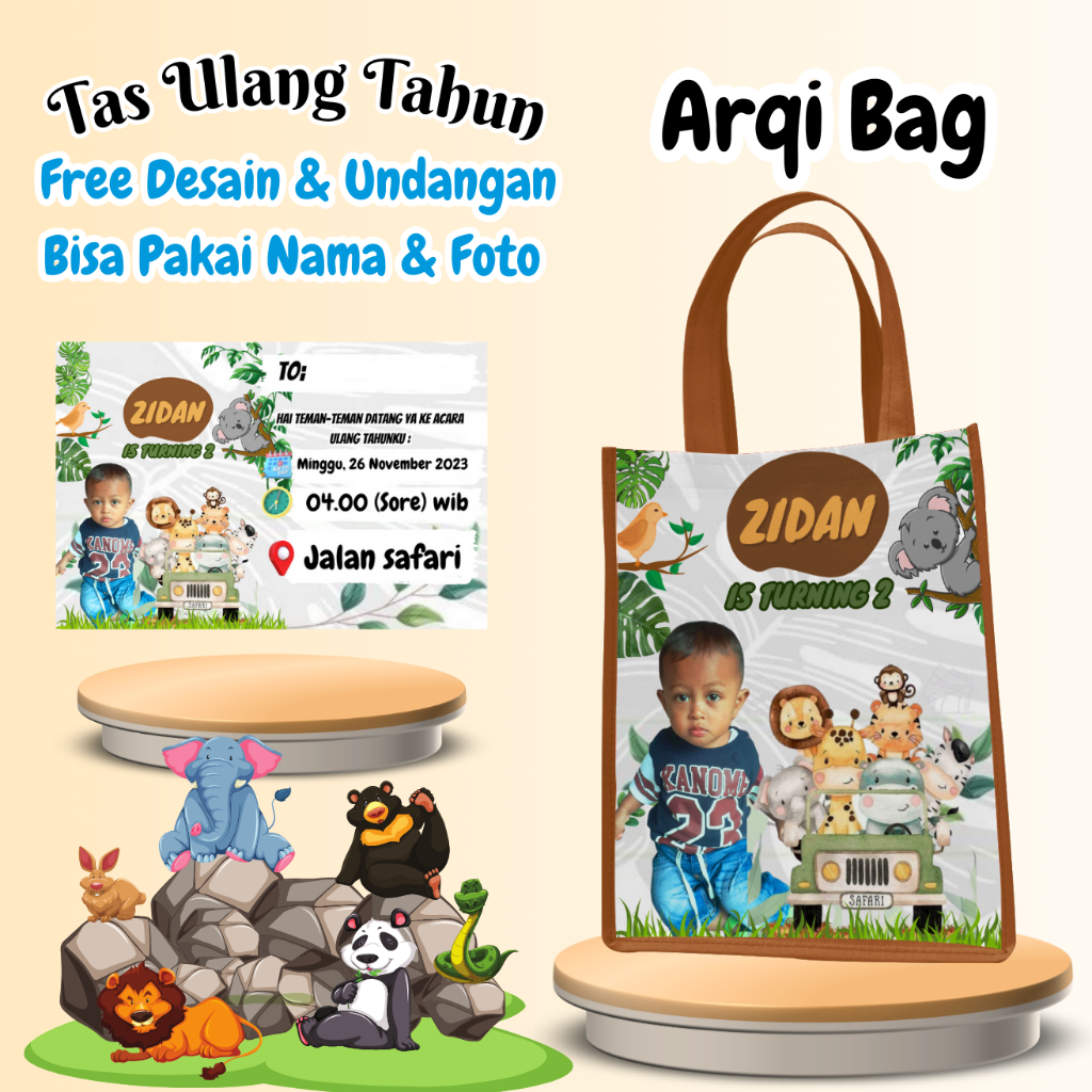 

70 Tas Ulang Tahun Free Undangan Anak Bingkisan Custom Nama Foto Murah Muat Kfc