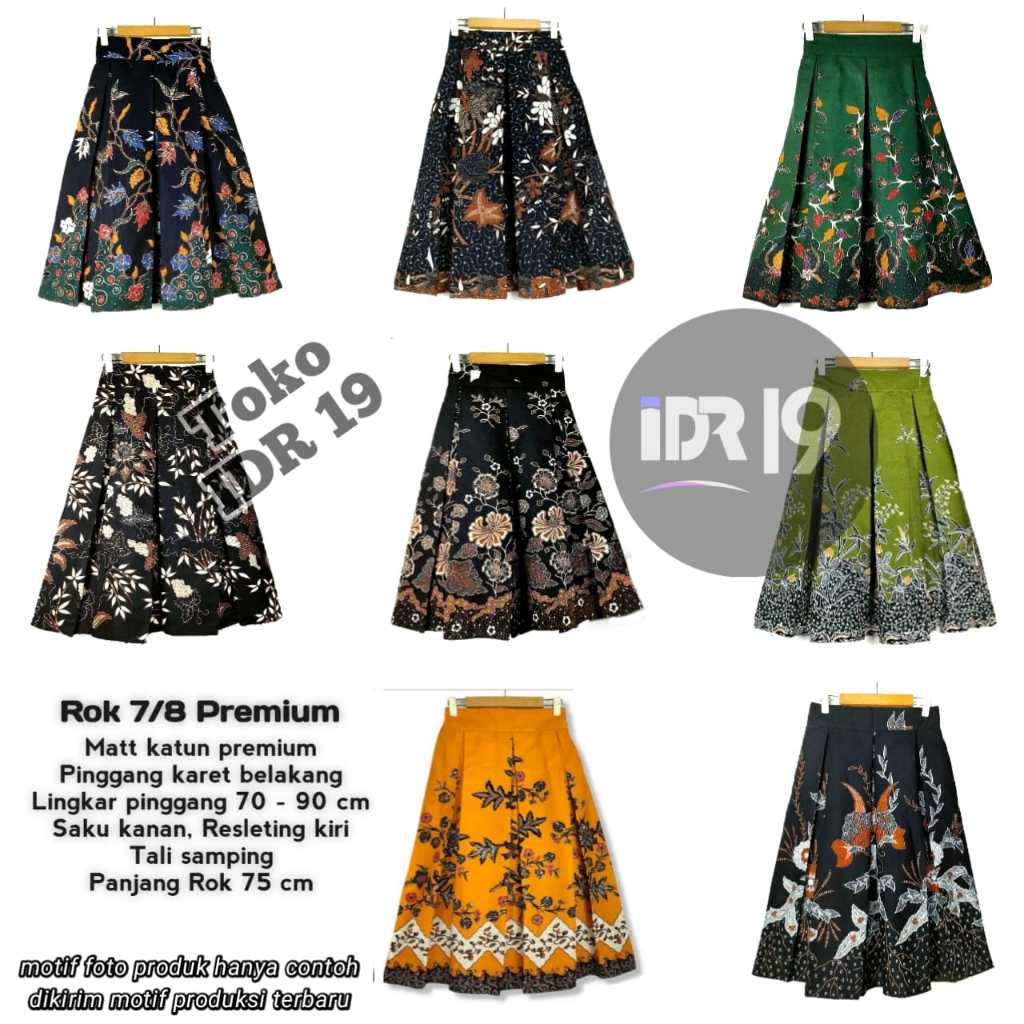 Rok 7/8 wanita Batik Skirt BB s.d 70 kg Rok 7 per 8 Wanita Rok Kerja Midi