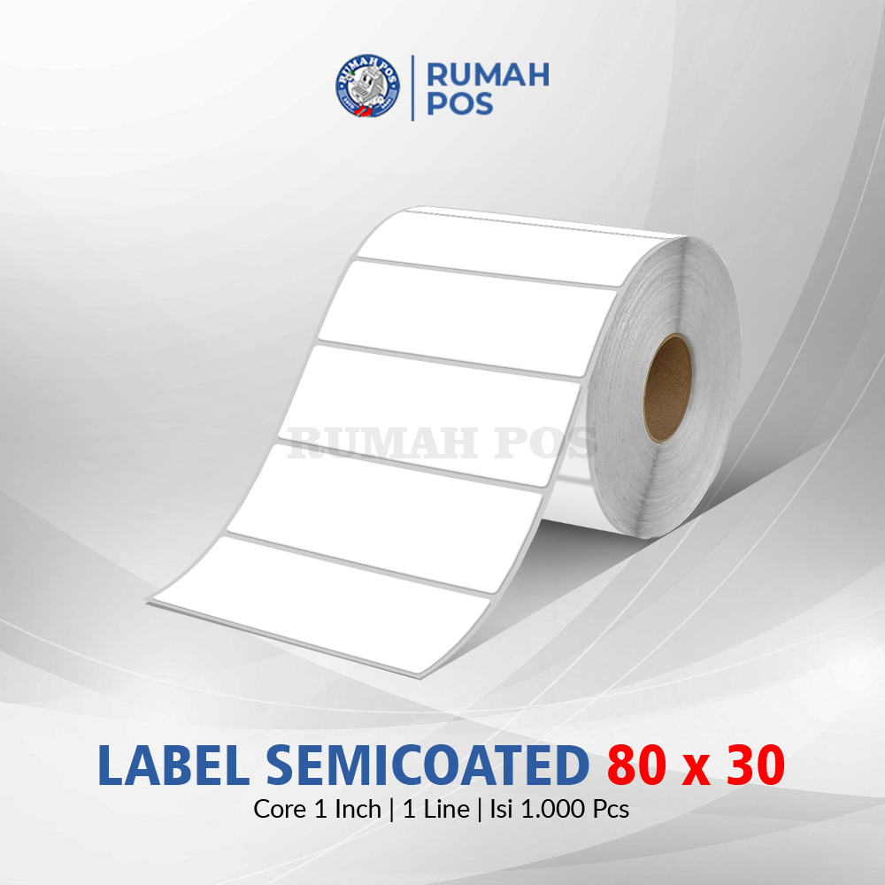 

Kertas Stiker Label Barcode SEMICOATED 80 X 30 1 Line Isi 1000 PCS