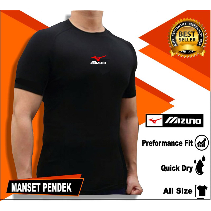 Kaos olahraga voli mizun lengan pendek manset olahraga lengan pendek slimfit