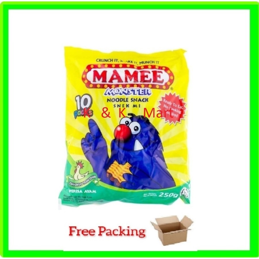 

Mamee Monster Chicken / Mame monster rasa ayam 1 Dus ( 10Pcs )