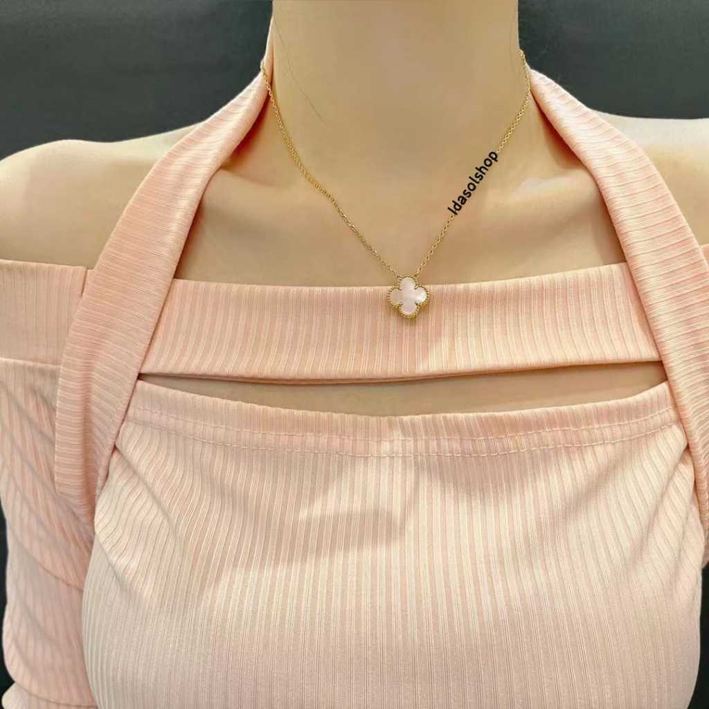 KALUNG TITANIUM GRIGI BOLAK BALIK DAUN SEMANGGI UK 12MM ANTI LUNTUR & ANTI KARAT (COD)