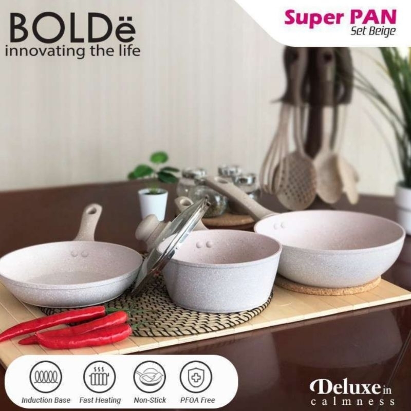 Bolde Super Pan Granite Ceramic Panci Set 3+1