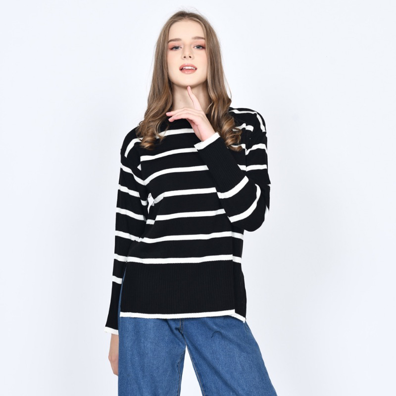 ALMIA SWEATER/ALMIA STRIP/SWEATER RAJUT/SWEATER WANITA