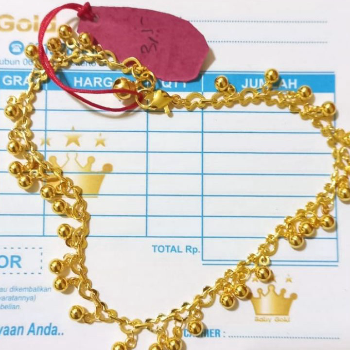 Diskon Promo gelang kaki india emas asli dapat surat dari toko ➞✸✿