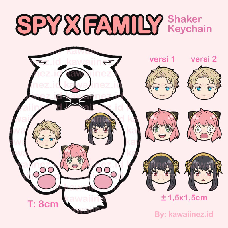 Spy x Family Fan Merch Shaker Keychain The Forger Family Anya Loid Yor | Gantungan Kunci Manga Anime