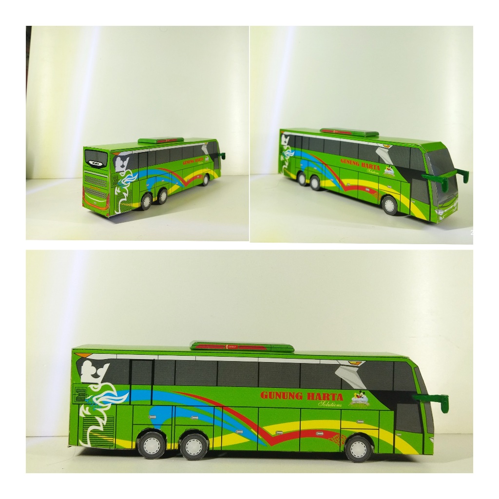Miniatur Bus Gunung Harta Tronton Voyager - Papercraft Kurniatravel