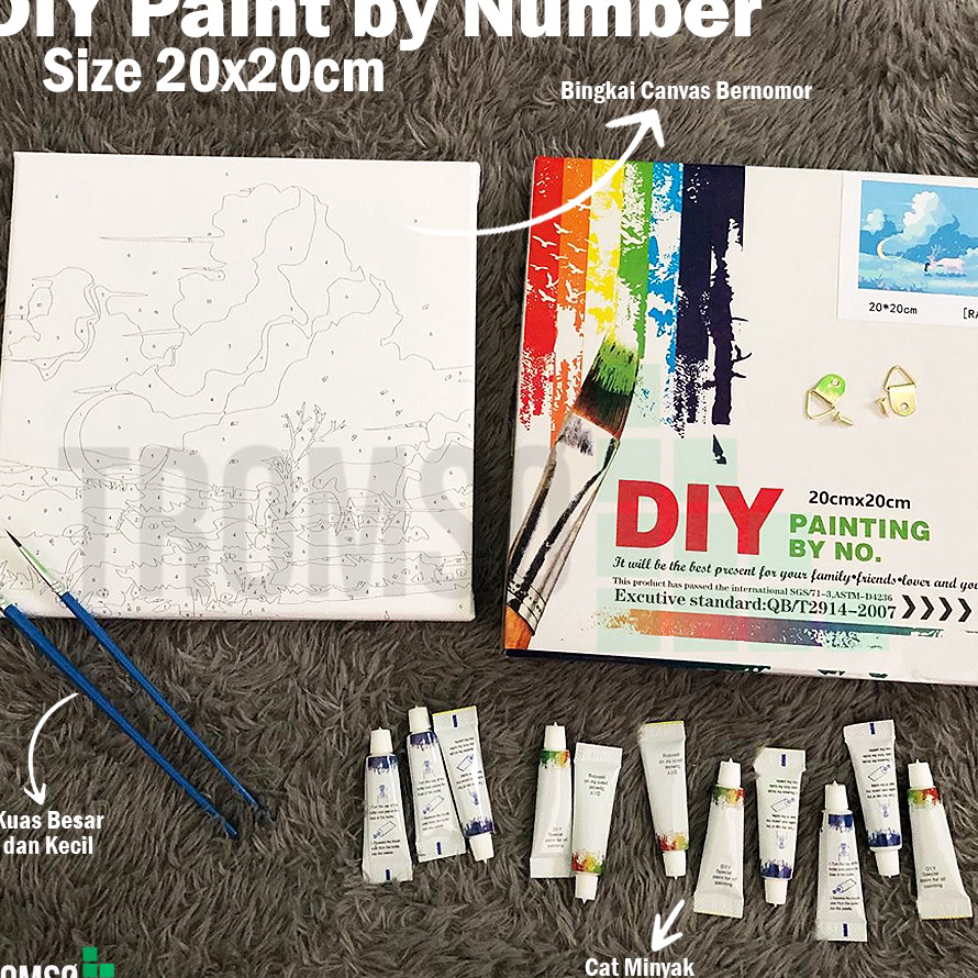 

Laris Tromso DIY Paint by Number KIT 20 X 20 (Painting by Number) Ready Stock