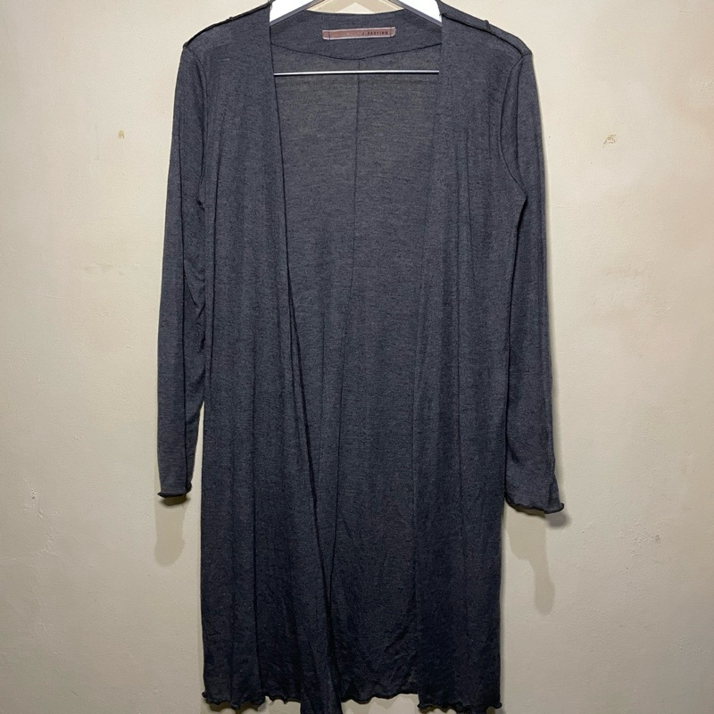 Preloved Sweater Cardigan Outer Long sleeve Wanita Olive Thrift - CD028