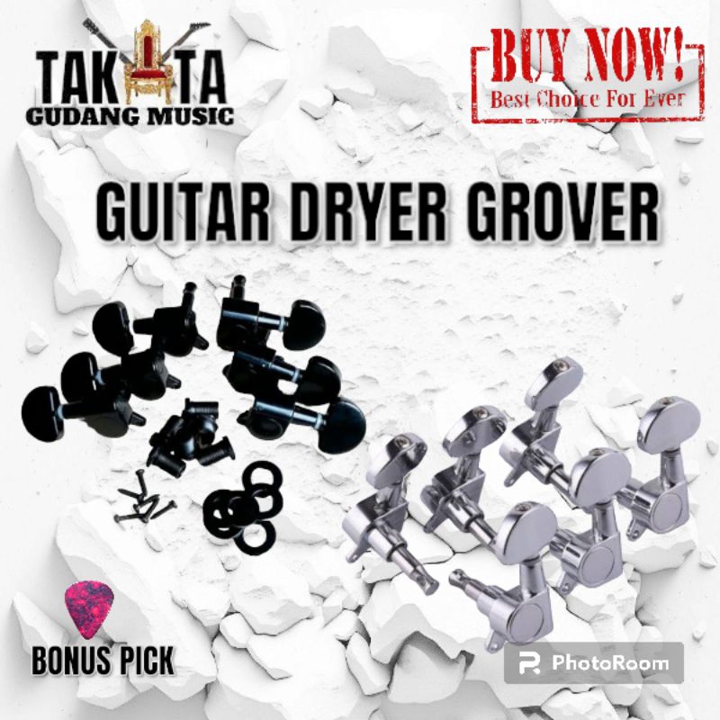 Bonus Pick Dryer Grover 3 left 3 right Dryer Gitar Grover Acoustic Dryer Les paul Head Tuning Machin