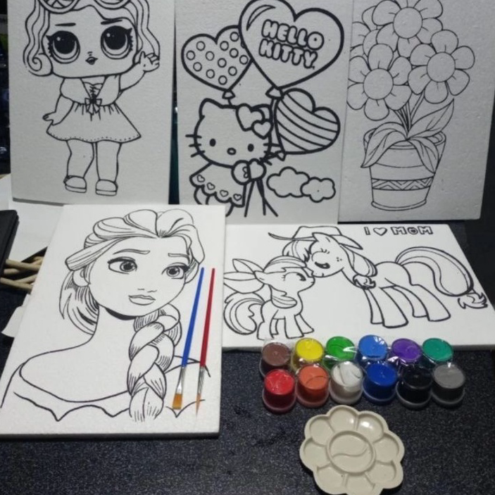 

Ready paket ekonomis lengkap mewarnai styrofoam ukuran 20x30 cm ➚➹✲