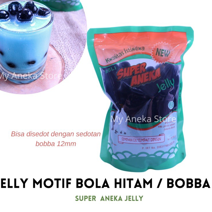 

Ready stock jelly motif BOLA HITAM / BOBBA “super aneka jelly” / bobba /bubble jelly/ jelly pelangi Ready