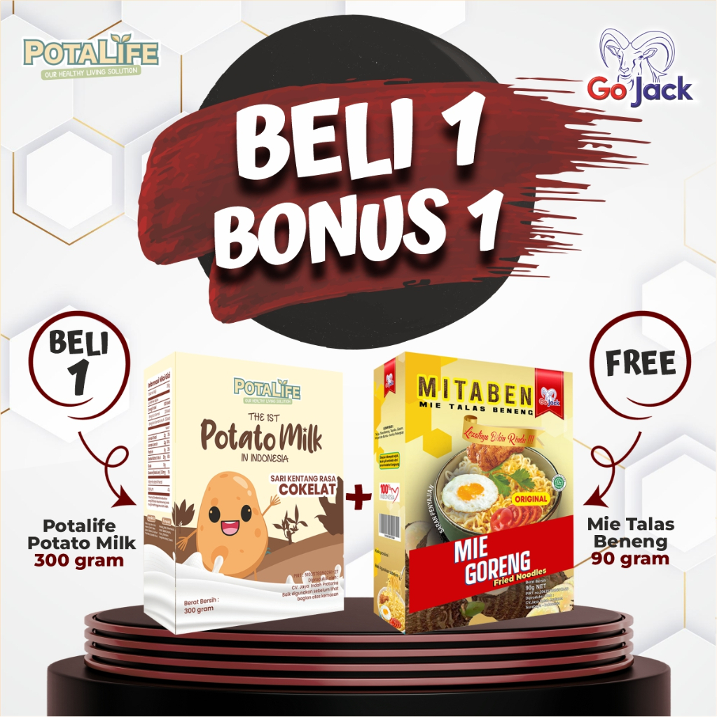 Potato Milk Sari Kentang Rasa Coklat Go Jack 300g BONUS MITABEN 1 cocok untuk teman dietmu