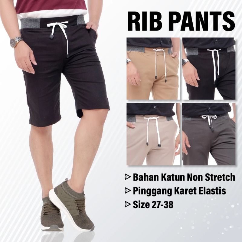 CELANA PRIA CHINOS PENDEK PINGGANG KARET