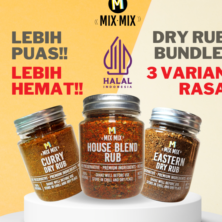 

Bestseller Bundle Paket Dry Rub isi 3 Toples Terkini