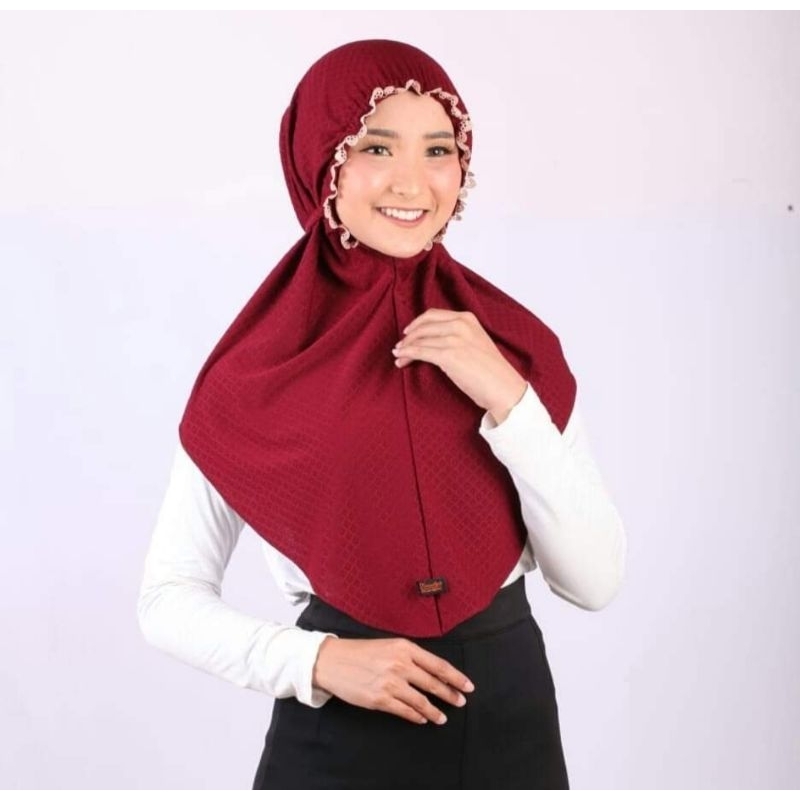 Hijab Instan Bergo Jersey Faiza Jilbab Bergo Renda
