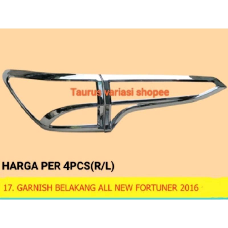 Garnis cover pelindung Lampu Depan+Belakang Mobil toyota All New Fortuner 2016/2017/2018/2019/ vrz s