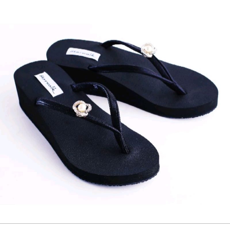 Sendal wedges wanita starwalk hitam sakura 11 original asli murah promo