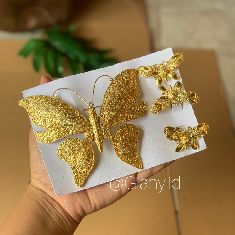 Set bros Kupu Kupu Jumbo/Alpaka Bali/Aksesoris Bali