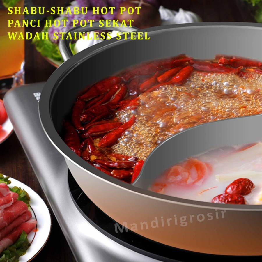 Panci Hot Pot Sekat * Shabu-Shabu Hot Pot * Wadah Stainless
