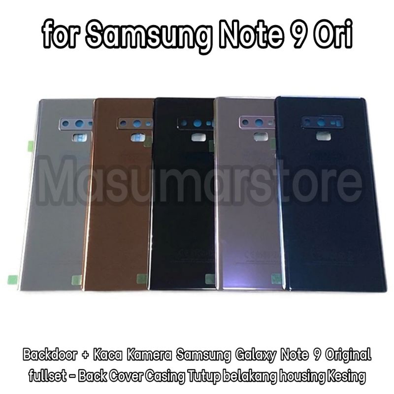 Backdoor + Kaca Kamera Samsung Galaxy Note 9 Original fullset - Back Cover Casing Tutup belakang hou
