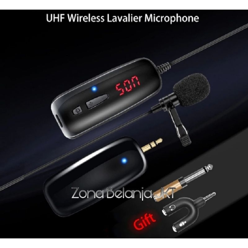 JXK7 Mic Wireless Clip On Imam Masjid Presentasi Uhf Single Mic Bisa Charger Murah
