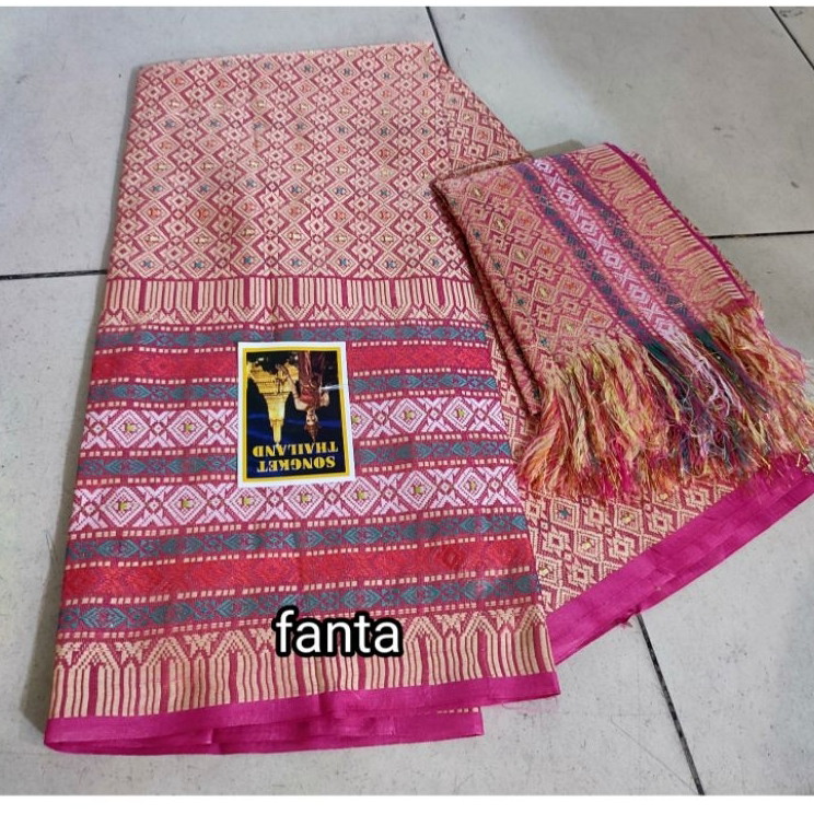 Promo Kain Songket set selendang / Bahan songket selendang Thailand /Bahan kain Rok kebaya