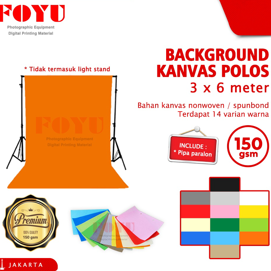 

Produk Keren Background Kanvas Polos Golongan Warna A Uk. 3x6 Mtr