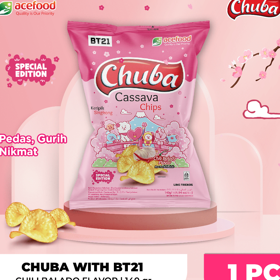

Kirim Langsung Chuba Cassava Chips BT21 Rasa Sambal Balado
