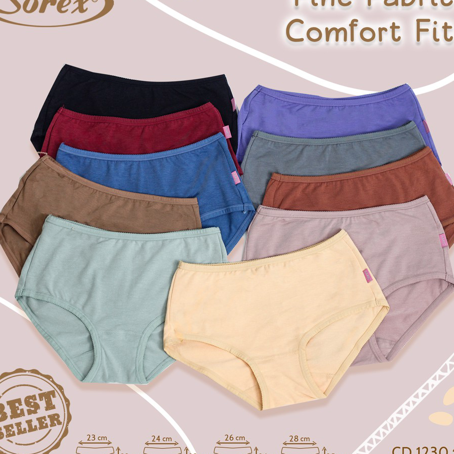 KJGX5578 Terlaris SOREX CD 1230 BASIC KATUN WARNA CELANA DALAM SOREX WANITA 1230 M L EL QL