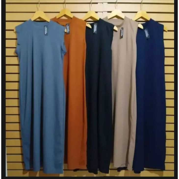 INNER DRESS KNIT TANPA LENGAN - INNER DRESS RAJUT PREMIUM - DRESS PANJANG BAHAN TEBAL