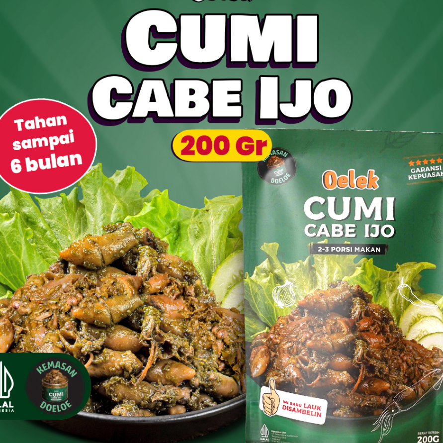 

CFWL7639 11.11 Oelek Cumi Cabe Ijo Oelek / Lauk Cumi Cabai ijo / Lauk Siap Saji