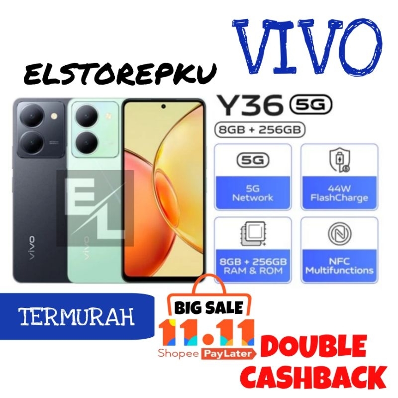 VIVO Y Series Garansi Resmi Nasional. Y36 5G Y27 4G Y27s Y17s Y02T Y21a Y35 Y01 Y02 Y22 2/32 3/32 3/