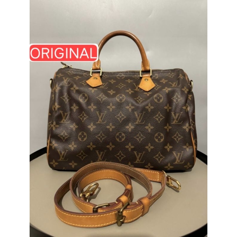 Tas Lv Speedy Bandouliere Monogram 30cm Original