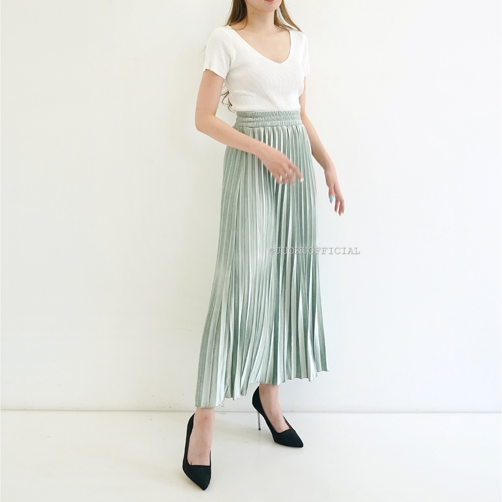 DISKON Rok Plisket Bludru / Rok Bludru Premium / Rok Velvet Bludru / Rok Plisket Velvet / Pleated